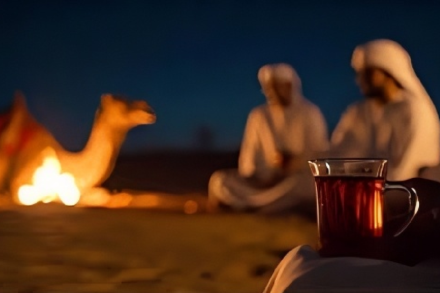 fresh mint tea after an agafay camel ride